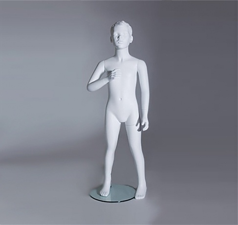 Манекен детский матово-белый на стеклянном основании, 6 лет мальчик,120 см 0
