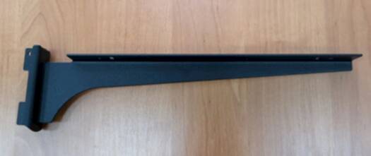 Кронштейн под полку с двойным зацепом L=300 мм правый GLOBOL BLACK 0