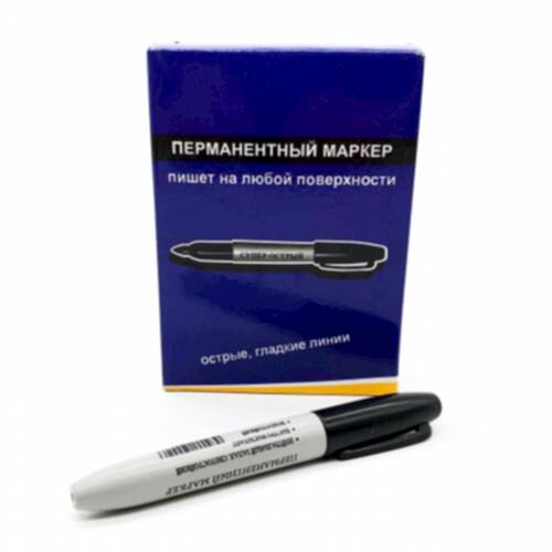Перманентный маркер 3 mm (черный) в упаковке 12 шт 0